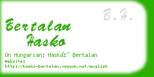 bertalan hasko business card